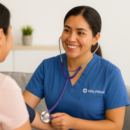 Atención médica por telemedicina y a domicilio